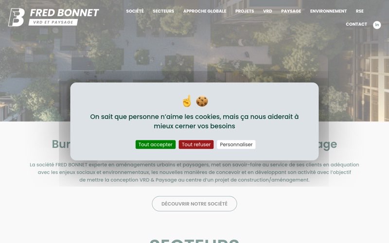 Site internet bureau d'études VRD Bordeaux - Fred Bonnet