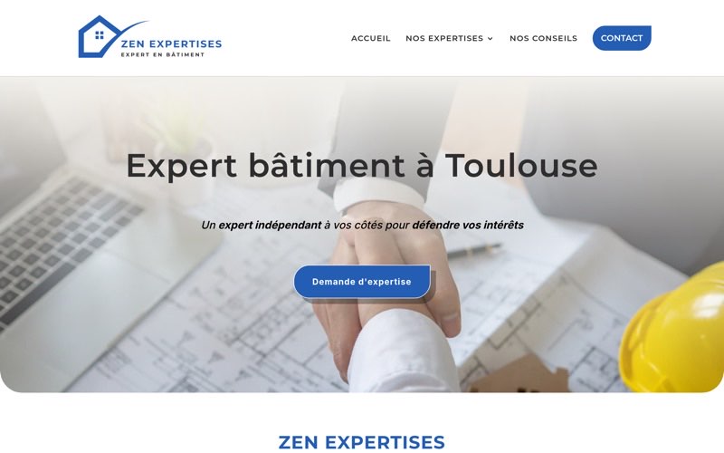 Site internet expert bâtiment Toulouse - Zen Expertises